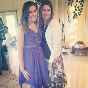 Alfred Angelo Purple Spaghetti Strap Chiffon Dress